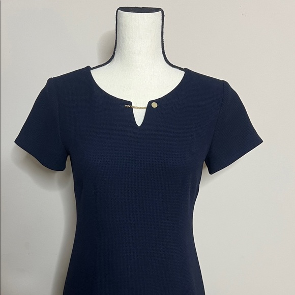 🔵🅿️🌀Vintage Talbots Elegant Navy Blue Dress - Picture 4 of 12